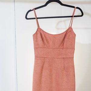 Dusty Rose Suede-Textured Dress